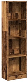 antik fa színű szerelt fa könyvespolc 40 x 24 x 143 cm