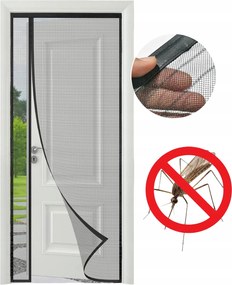 Mágneses szúnyogháló erkélyajtóra 90x200 cm Prémium háló Fekete