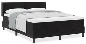 Box Spring Ágy Matrac Készlettel Fekete 140x200 cm Bársonyos