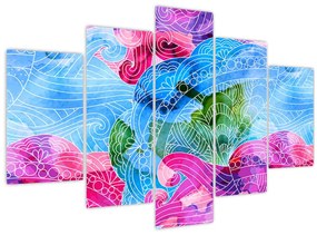 Kép - Színes hullámok (150x105 cm)