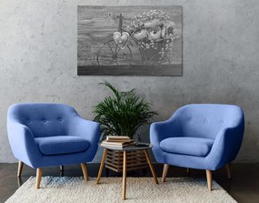 Kép fekete-fehér virágok vintage vázában