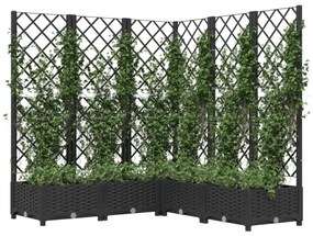 fekete polipropilén rácsos kerti ültetőláda 120 x 120 x 121,5cm