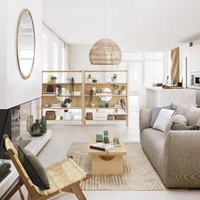 Atmosphera - Fali tükör ANGELO átm. 110 cm fenyő