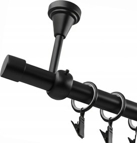 Mennyezeti Függönykarnis Fém szimpla 19 mm fekete matt Luna 360 cm