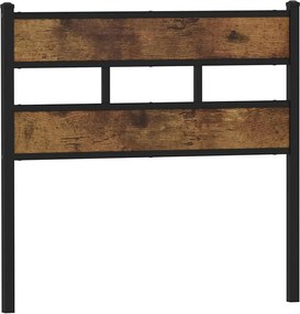 vidaXL füstös tölgy színű szerelt fa és vas csere fejtámla 90 cm