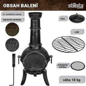 STILISTA Kerti kandalló 112 cm ezüst/szürke