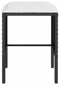 5 személyes fekete polyrattan L-alakú kanapészett párnákkal