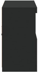 fekete tálalószekrény LED-világítással 81 x 37 x 67 cm