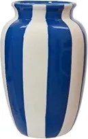 Fehér váza kék csíkokkal Dekoráció