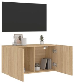 sonoma tölgy színű falra szerelhető TV-szekrény 80 x 30 x 41 cm