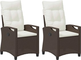 vidaXL Kerti Szék 2 pcs Barna és Krém 56 x 60 x 112 cm