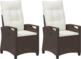 vidaXL Kerti Szék 2 pcs Barna és Krém 56 x 60 x 112 cm