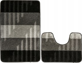 2 részes Gumírozott Puha Fürdőszoba Szőnyeg Szett Wc MIX Minták