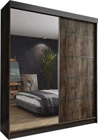 Amo 150 Tolóajtós Szekrény 150cm, Szürke Hamu