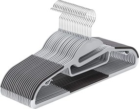 20 db-os vállfák, prémium műanyag ruhaakasztók, világos és sötétszürke