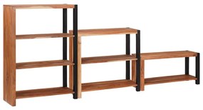 Könyvespolc 3 pcs Barna 80 x 30 x 110 cm Tömör akácfa