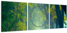 Fákkal szegélyezett út képe (órával) (90x30 cm)