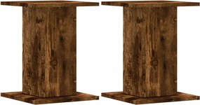vidaXL 2 db füstös tölgy színű szerelt fa hangszóróállvány 30x30x40 cm