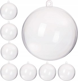 Gömb Akril Bomba Átlátszó Bomba 6cm Műanyag Decoupage 8db