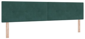 vidaXL Boxspring Ágy Matrac nélkül Sötét Zöld 200x200 cm Bársony