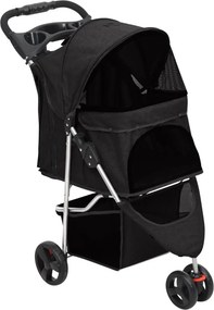 vidaXL összecsukható fekete oxford szövet kutya babakocsi 80x46x98 cm