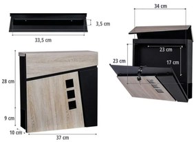STILISTA Postaláda újságtartóval Oslo 37 x 37 x 10 cm