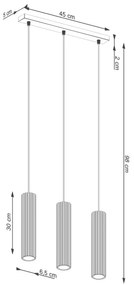 Sollux SL.1556 - Csillár zsinóron KARBON 3xGU10/10W/230V arany