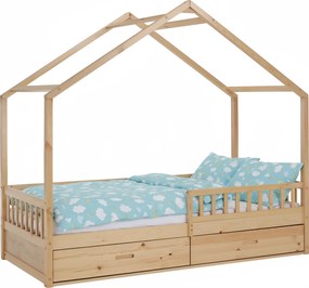 Montessori ágy, 90x200, természetes, tömör, BIANKA