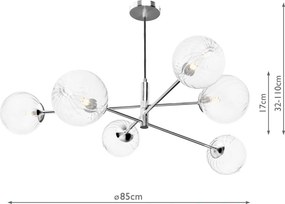 Dar Lighting modern függeszték vignette csiszolt króm darvig0650-22