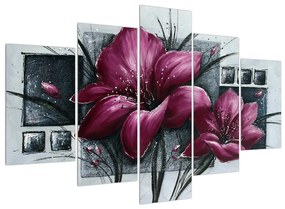 Virágok modern kép (150x105 cm)