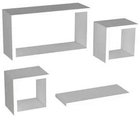 KÉSZLET 4x Fali polc BABI fehér