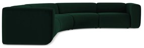 Sötétzöld bársony sarokkanapé Ekahi – Makamii