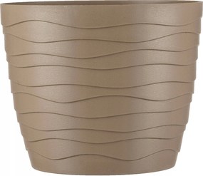 Virágtartó Fedő Műanyag Növényi Virágokhoz Bézs Kerek 11 cm