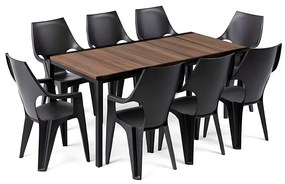 Parker Large 8+1 kerti bútor garnitúra szett dió-grafit