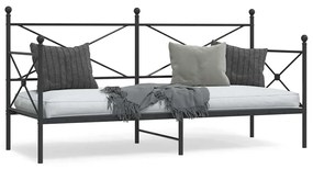 kanapéágy matrac nélkül fekete 90x190 cm acél