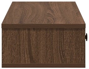 barna tölgy szerelt fa falipolc fiókokkal 100 x 37,5 x 19 cm