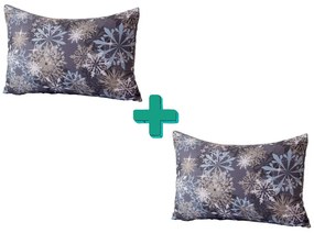 SNOWFLAKE kék-szürke 2 darabos díszpárnahuzat szett 50x70cm