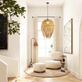 Immax 08271L - Csillár zsinóron HILO 1xE27/40W/230V átm. 45 cm bambusz