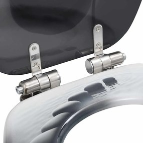 2 db kőmintás MDF WC-ülőke lassan csukódó fedéllel