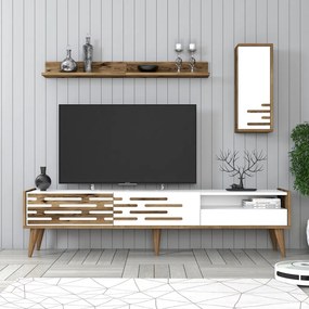 Valensiya TV-állvány, dió-fehér, 180 cm – TR845HCT5343