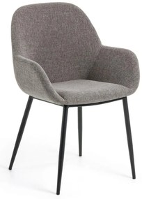 Szürke kárpitozott étkezőfotel Konna – Kave Home