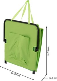 Párnázott strandszőnyeg háttámlával zöld összecsukható