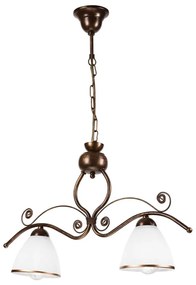 Csillár láncon RETRO 2xE27/60W/230V réz/patinás