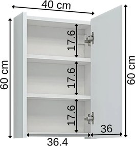 Fürdőszobaszekrény, 40 cm – TR283VLN1163