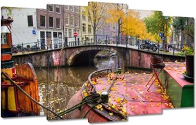 Vászonkép 100x60 Rózsaszín híd Amszterdam