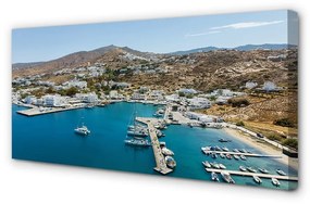 Canvas képek Görögország Coast hegyi város 120x60 cm