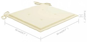 4 db krémszínű oxford szövet kerti székpárna 50 x 50 x 3 cm