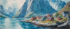 Kép - Norvég falu (120x50 cm)