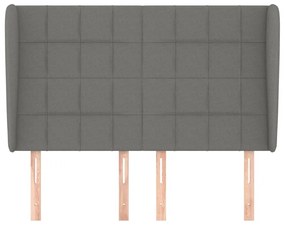 sötétszürke szövet fejtámla szárnyakkal 147 x 23 x 118/128 cm