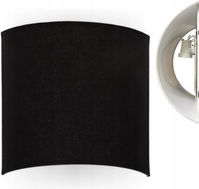 Lámpa Fekete fali lámpa Lámpaernyő 25 cm 60W 1xE27 pamut szövet lámpabúra